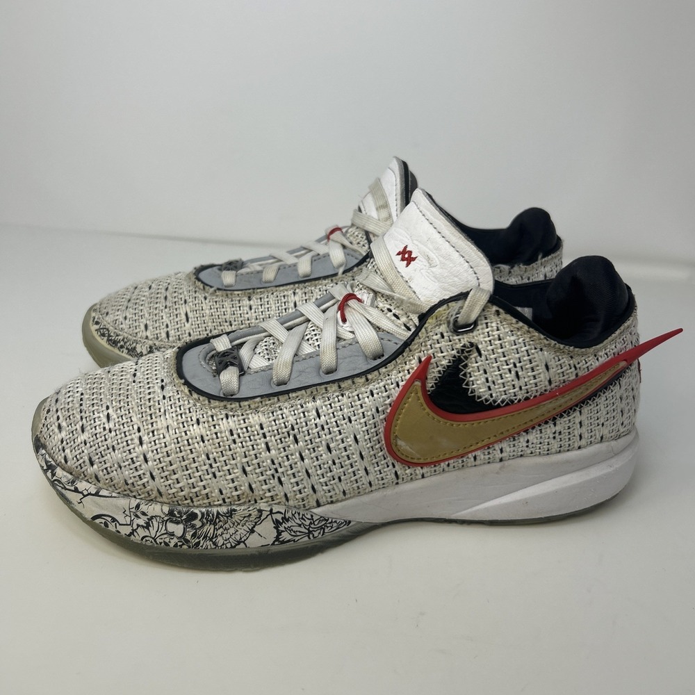 Nike LeBron 20 XX The Debut White Gold Black Red DJ5423-100 Men Size 6.5 / Wm 8